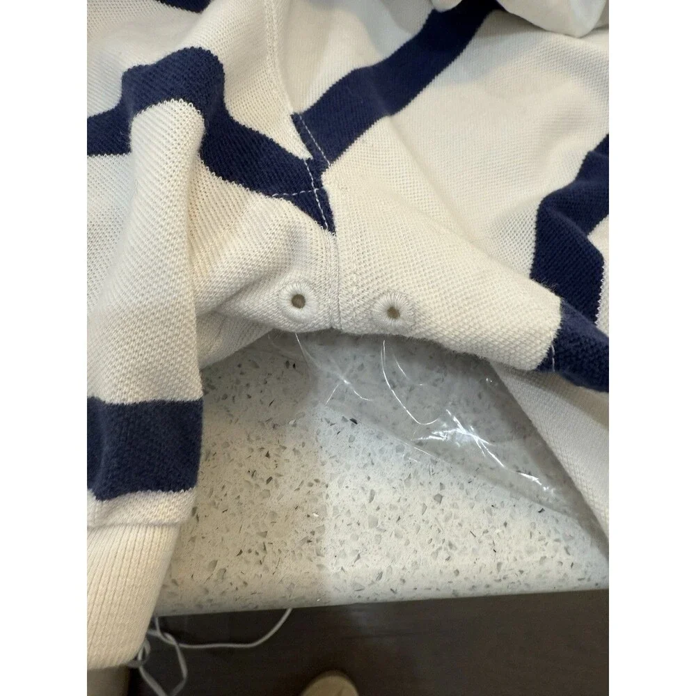 Vtg Polo Ralph Lauren 90's Polo Shirt Striped Mens Sz XL White Brown Pony Vented